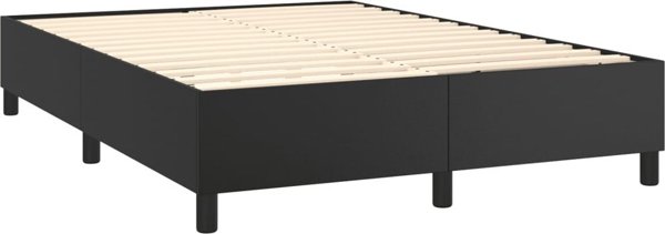 vidaXL Κρεβάτι κοντινεντάλ με στρώμα, μαύρο, από οικοδερμα, 140x200 εκ.