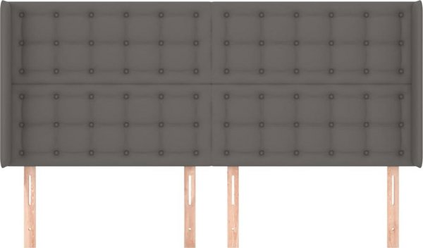 vidaXL Προσκεφαλο uszak γκρι 163x16x118/128 cm από τεχνητό δέρμα