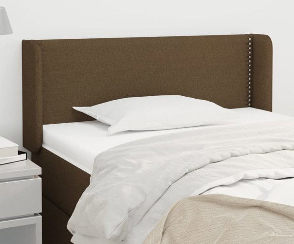 vidaXL Zaglowek uszak ciemnobrazowy 103x16x78/88 cm tkanina
