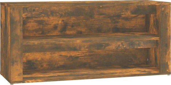 vidaXL Ράφι παπουτσιών, καπνιστή δρυς, 100x35x45 cm