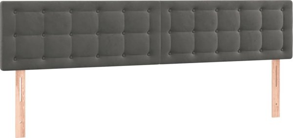 vidaXL Κρεβάτι κοντινεντάλ με στρώμα και LED, βελούδινο γκρι, 200x200 cm