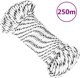 vidaXL Πλεξτή ναυτική σχοινί, λευκή, 5 mm x 250 m, πολυέστερ