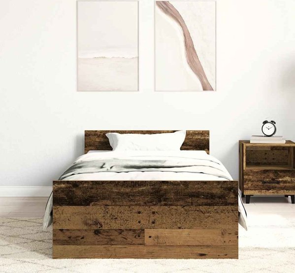 vidaXL Κρεβάτι χωρίς στρώμα, παλιό ξύλο 100x200 cm, συγκολλημένο ξύλο