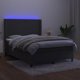 vidaXL Κρεβάτι κοντινεντάλ με στρώμα και LED, γκρι βελούδο, 140x190cm