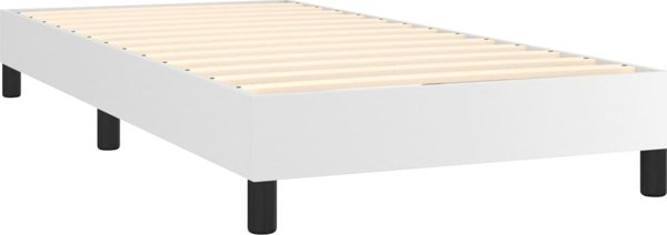 vidaXL Κρεβάτι κοντινένταλ με στρώμα και LED, λευκό οικοδερμα 100x200cm