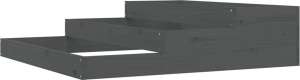 vidaXL Donica, szara, 107x107x27 cm, lite drewno sosnowe