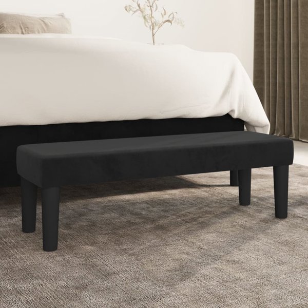 vidaXL Πάγκος, μαύρος, 100x30x30 εκ., επενδυμένος με αψαμιτι