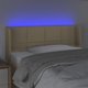 vidaXL Κεφαλάρι κρεβατιού με LED, κρεμ, 103x16x78/88 cm, ύφασμα