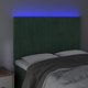 vidaXL Κεφαλάρι κρεβατιού με LED, σκούρο πράσινο, 144x5x118/128 cm
