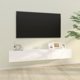 vidaXL Τοίχου ντουλάπια κάτω από TV, 2 τεμάχια, λευκά, 100x30x30 εκ.