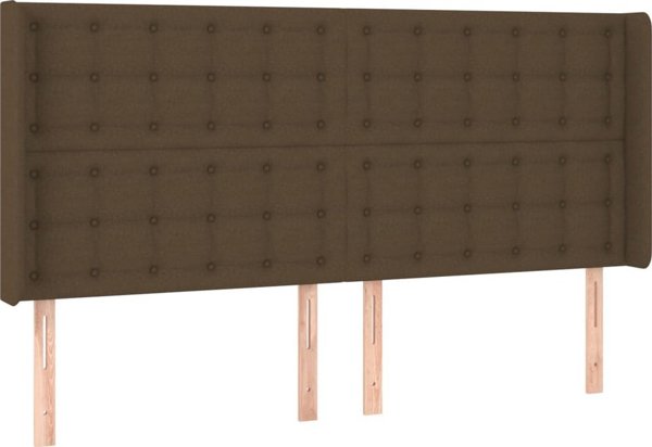 vidaXL Κεφαλάρι uszak, σκούρο καφέ, 203x16x118/128 εκ., ύφασμα