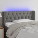 vidaXL Zaglowek do lozka z LED, ciemnoszary, 93x16x78/88 cm, tkanina