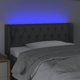 vidaXL Zaglowek do lozka z LED, ciemnoszary, 93x16x78/88 cm, tkanina