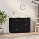 vidaXL vidaXL Komoda, czarna, 100x40x75 cm, lite drewno sosnowe
