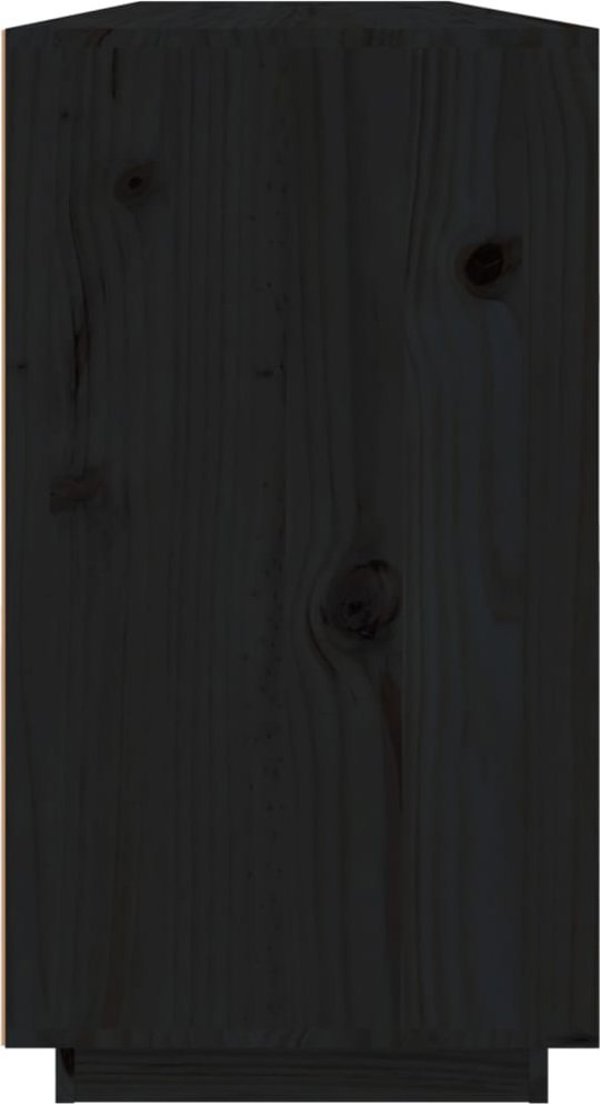 vidaXL vidaXL Komoda, czarna, 100x40x75 cm, lite drewno sosnowe