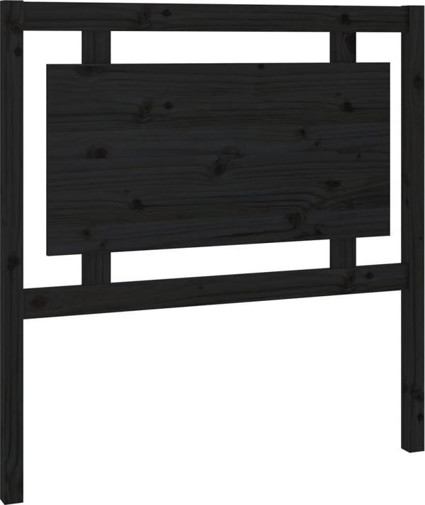 vidaXL Κεφαλάρι κρεβατιού, μαύρο, 95,5x4x100 εκ, μασίφ πεύκο