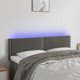 vidaXL Κεφαλάρι κρεβατιού με LED, σκούρο γκρι, 144x5x78/88 cm, βελούδο