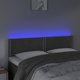 vidaXL Κεφαλάρι κρεβατιού με LED, σκούρο γκρι, 144x5x78/88 cm, βελούδο