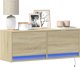 vidaXL Επιτοίχια Ντουλάπα TV με LED, δρυς Sonoma, 100x31x35 cm
