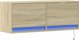vidaXL Επιτοίχια Ντουλάπα TV με LED, δρυς Sonoma, 100x31x35 cm
