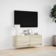 vidaXL Επιτοίχια Ντουλάπα TV με LED, δρυς Sonoma, 100x31x35 cm