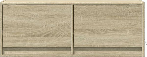 vidaXL Επιτοίχια Ντουλάπα TV με LED, δρυς Sonoma, 100x31x35 cm