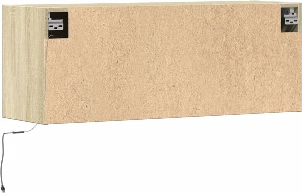 vidaXL Επιτοίχια Ντουλάπα TV με LED, δρυς Sonoma, 100x31x35 cm