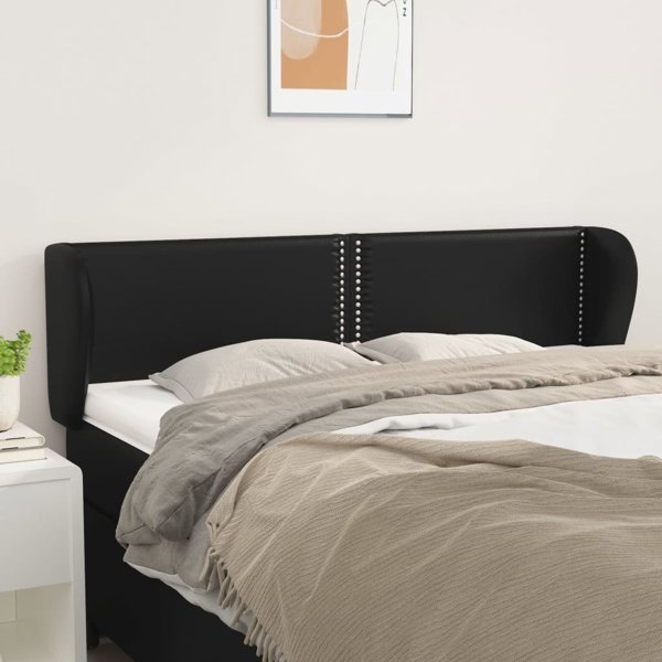 vidaXL Αντικέ προσκέφαλο Uszak, μαύρο, 147x23x78/88 εκ., συνθετικό δέρμα