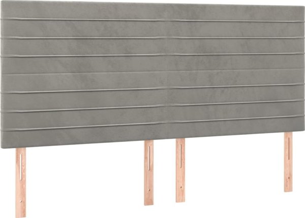 vidaXL Zaglowki do lozka, 4 szt., jasnoszary, 80x5x78/88 cm, aksamit