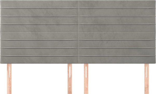 vidaXL Zaglowki do lozka, 4 szt., jasnoszary, 80x5x78/88 cm, aksamit