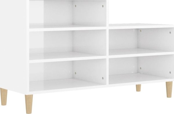 vidaXL Παπουτσοθήκη, υψηλή γυαλάδα, λευκή, 102x36x60 cm