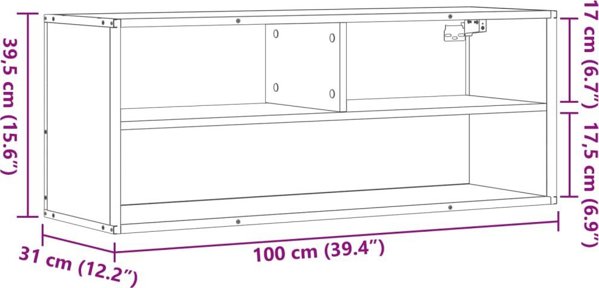 vidaXL Έπιπλο Τηλεόρασης Sonoma Δρυς 100x31x39,5 εκ