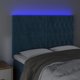 vidaXL Κεφαλάρι για κρεβάτι με LED, σκούρο μπλε, 160x7x118/128 cm
