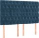 vidaXL Κεφαλάρι για κρεβάτι με LED, σκούρο μπλε, 160x7x118/128 cm