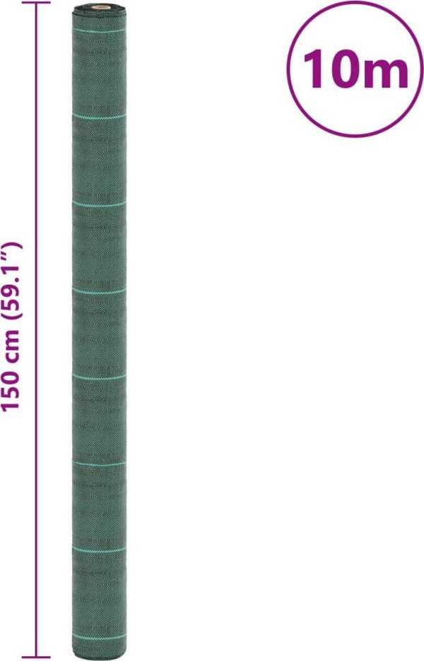 vidaXL Αντιζιζανιακή Αγροϋφασμα, πράσινο, 1,5x10 μ., PP