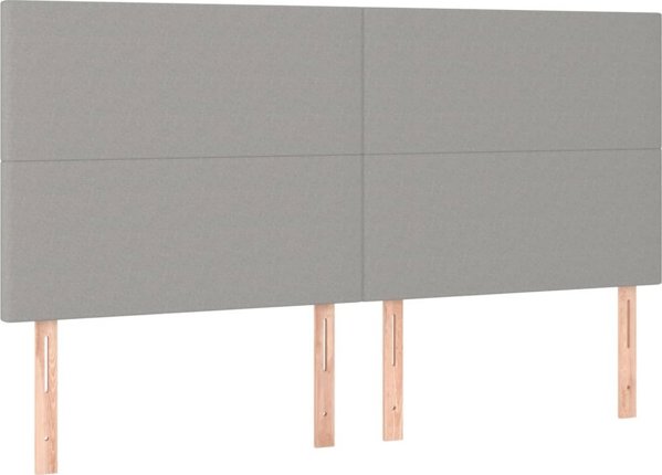vidaXL Zaglowki do lozka, 4 szt., jasnoszary, 80x5x78/88 cm, tkanina