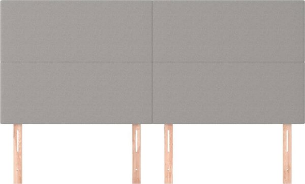 vidaXL Zaglowki do lozka, 4 szt., jasnoszary, 80x5x78/88 cm, tkanina