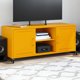 vidaXL Szafka RTV, musztardowa, 100,5x39x43,5 cm, stal