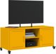 vidaXL Szafka RTV, musztardowa, 100,5x39x43,5 cm, stal