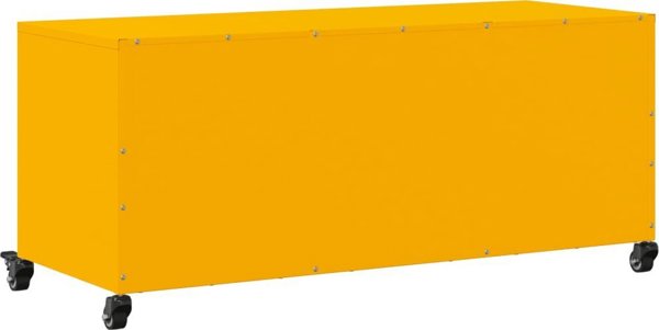 vidaXL Szafka RTV, musztardowa, 100,5x39x43,5 cm, stal