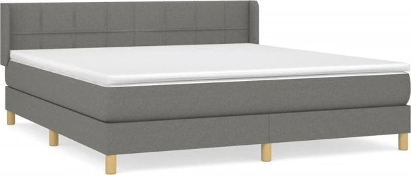 vidaXL κρεβάτι κοντινεντάλ με στρώμα γκρι 160x200 εκ.