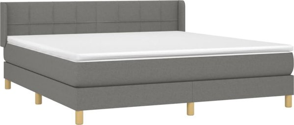 vidaXL κρεβάτι κοντινεντάλ με στρώμα γκρι 160x200 εκ.