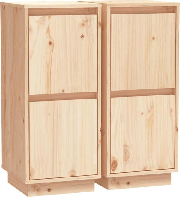 vidaXL Szafki, 2 szt., 31,5 x 34 x 75 cm, lite drewno sosnowe