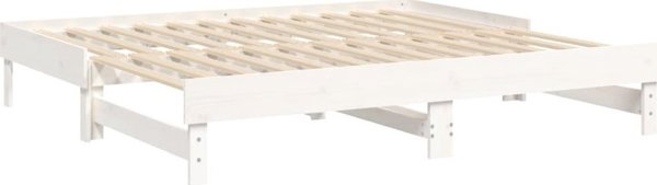 vidaXL Επεκτεινόμενο κρεβάτι, λευκό, 2x(75x190) cm, ελαφρύ ξύλο πεύκου
