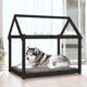 vidaXL vidaXL Legowisko dla psa, czarne, 111x80x100cm, lite drewno sosnowe