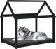 vidaXL vidaXL Legowisko dla psa, czarne, 111x80x100cm, lite drewno sosnowe