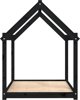 vidaXL vidaXL Legowisko dla psa, czarne, 111x80x100cm, lite drewno sosnowe