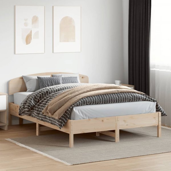 vidaXL Ράμα κρεβατιού 140x200 cm από μασίφ πεύκο