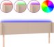 vidaXL Zaglohek do lotka me LED, cappuccino, 203x16x78/88 cm, eko-kora