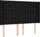vidaXL Προσκέφαλο κρεβατιού με LED, μαύρο, 147x16x118/128 cm, ύφασμα